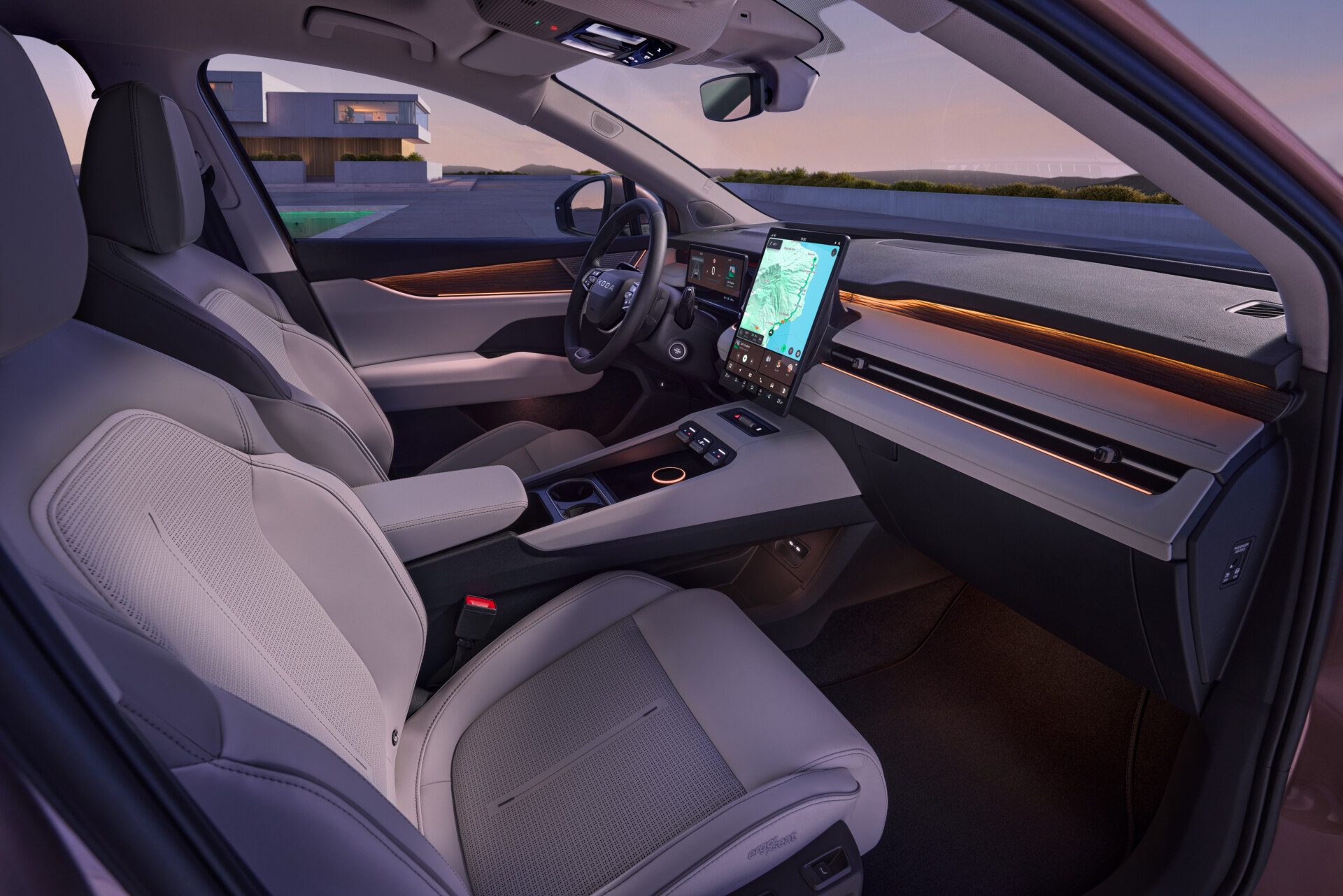 Škoda представила Peaq: электрический флагман с запасом хода до 647 км - interior