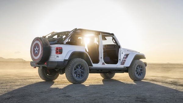 Jeep Wrangler America250: Captain America shield on the spare, V8 optional, $2,095 premium