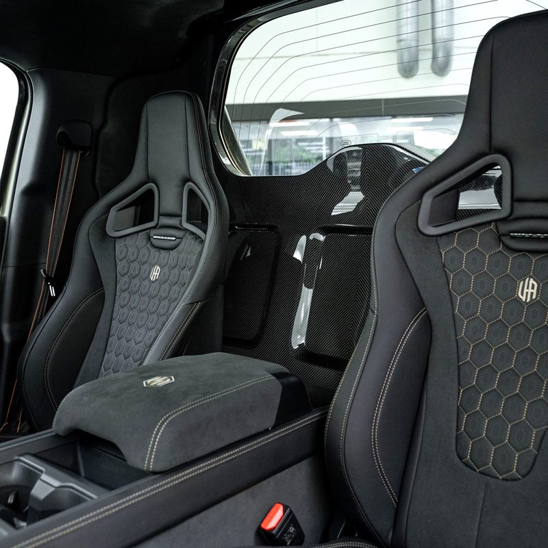 Urban Automotive builds a carbon Defender pickup - interior